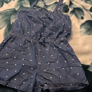 Cat & Jack Denim Blue Starry Kids Romper